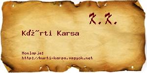 Kürti Karsa névjegykártya